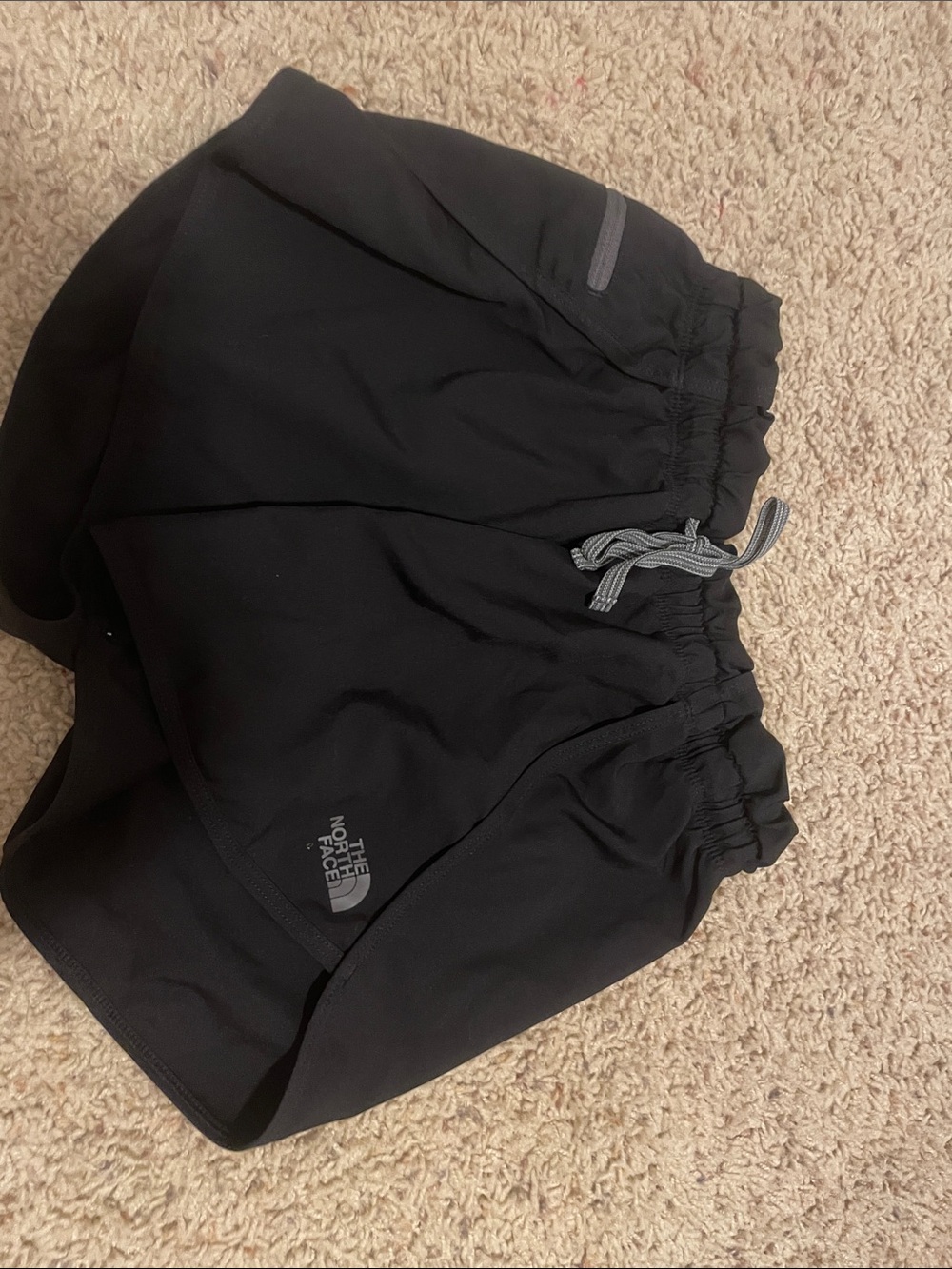 The North Face Black Running Shorts with Gray Drawcord